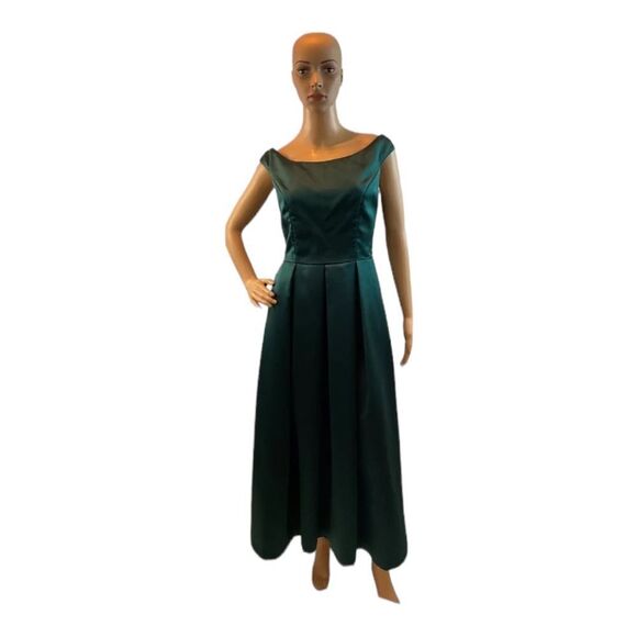 Donna Ricco WOMENS Green Tea Length Formal Evening Cocktail Holiday Dress. Sz 8. - Picture 1 of 14